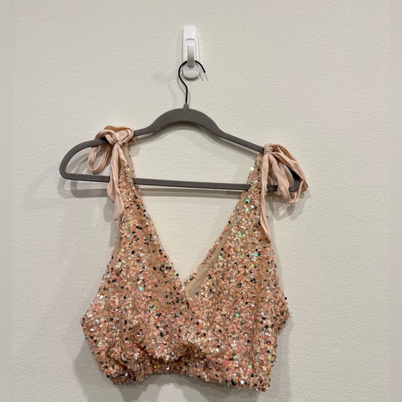 SOLD - Free People Pink Sequin Tank Top - Picture 6 of 6